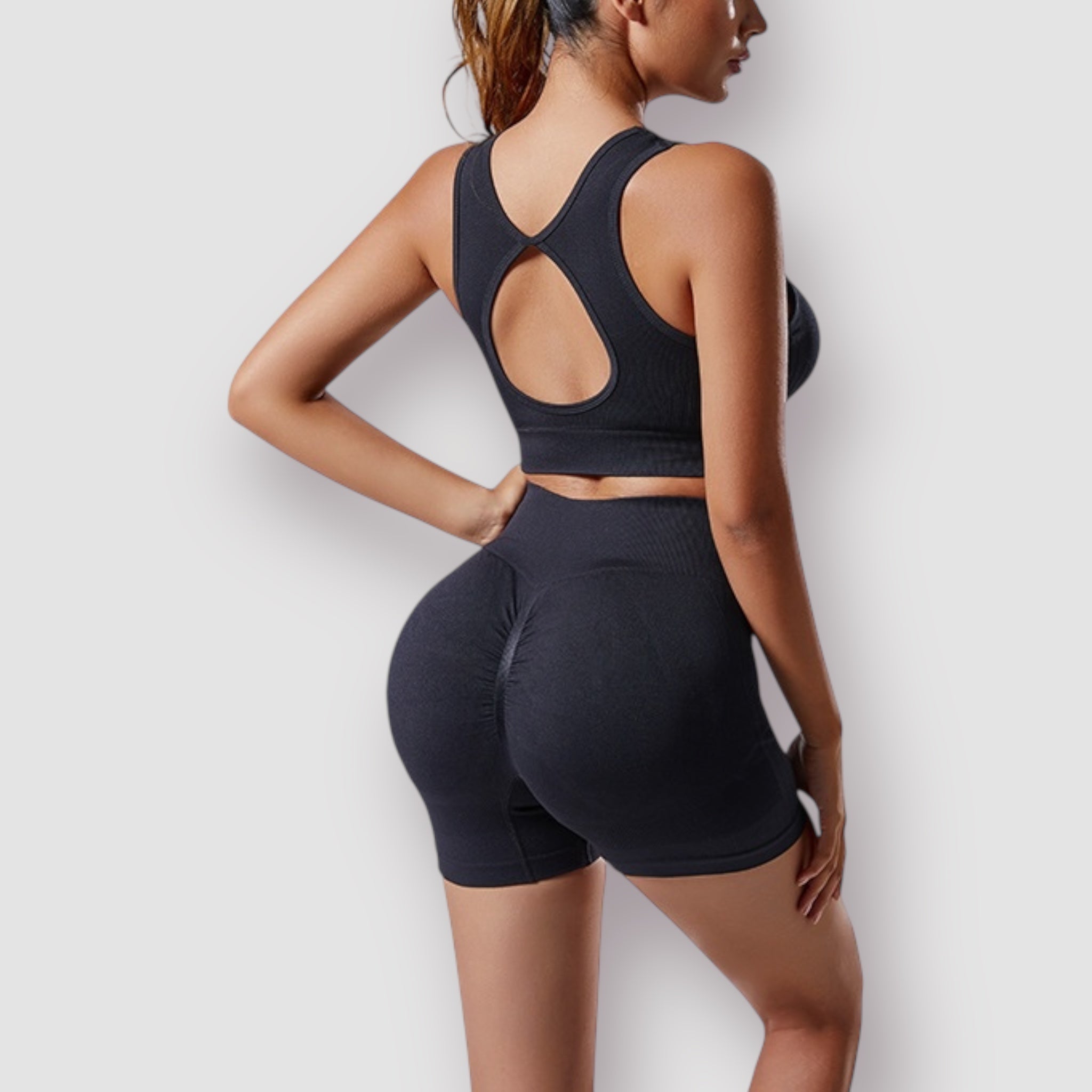 New Set Leggings Corti & Top R-F (Black)