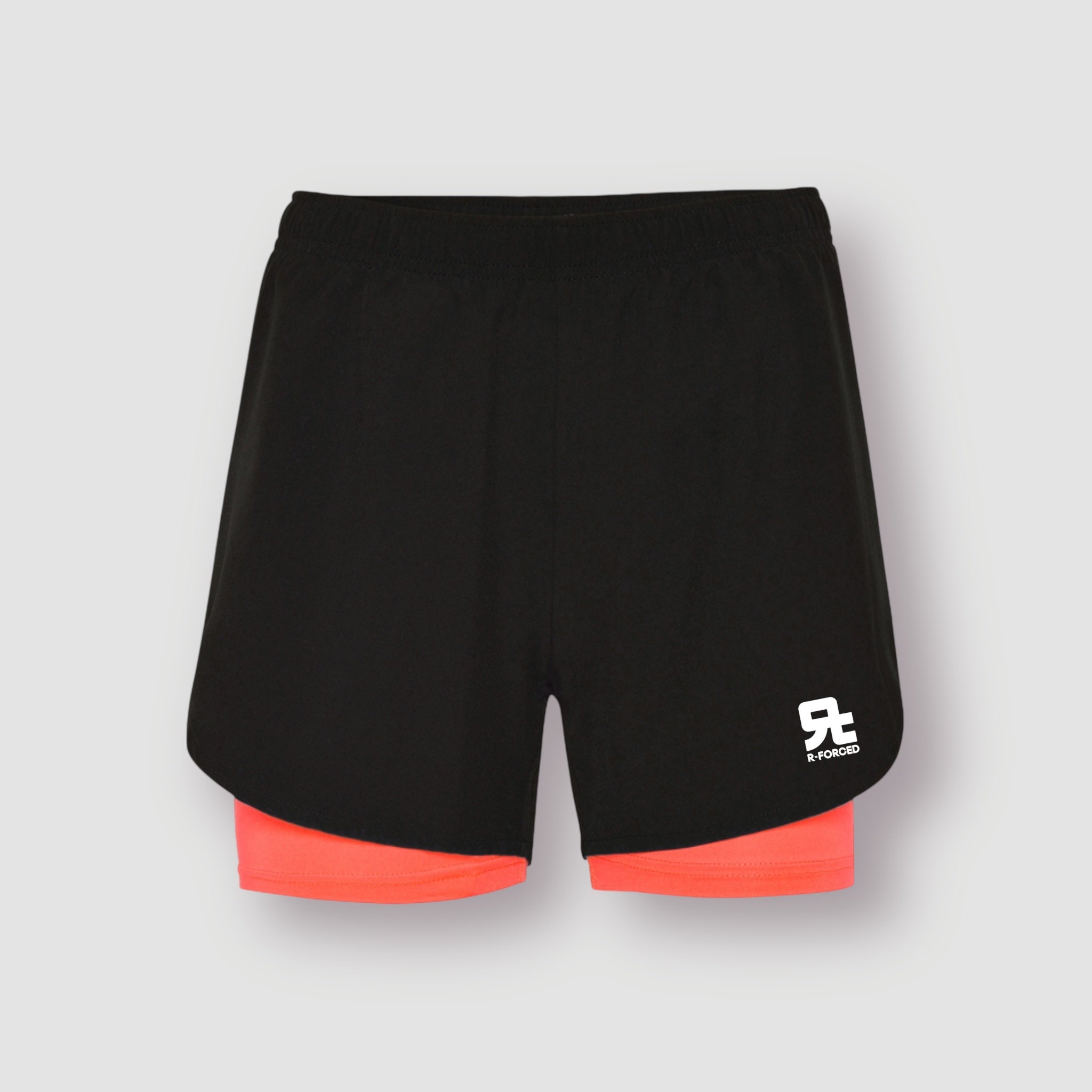 Shorts Sportivi Donna (Nero/Salmone)