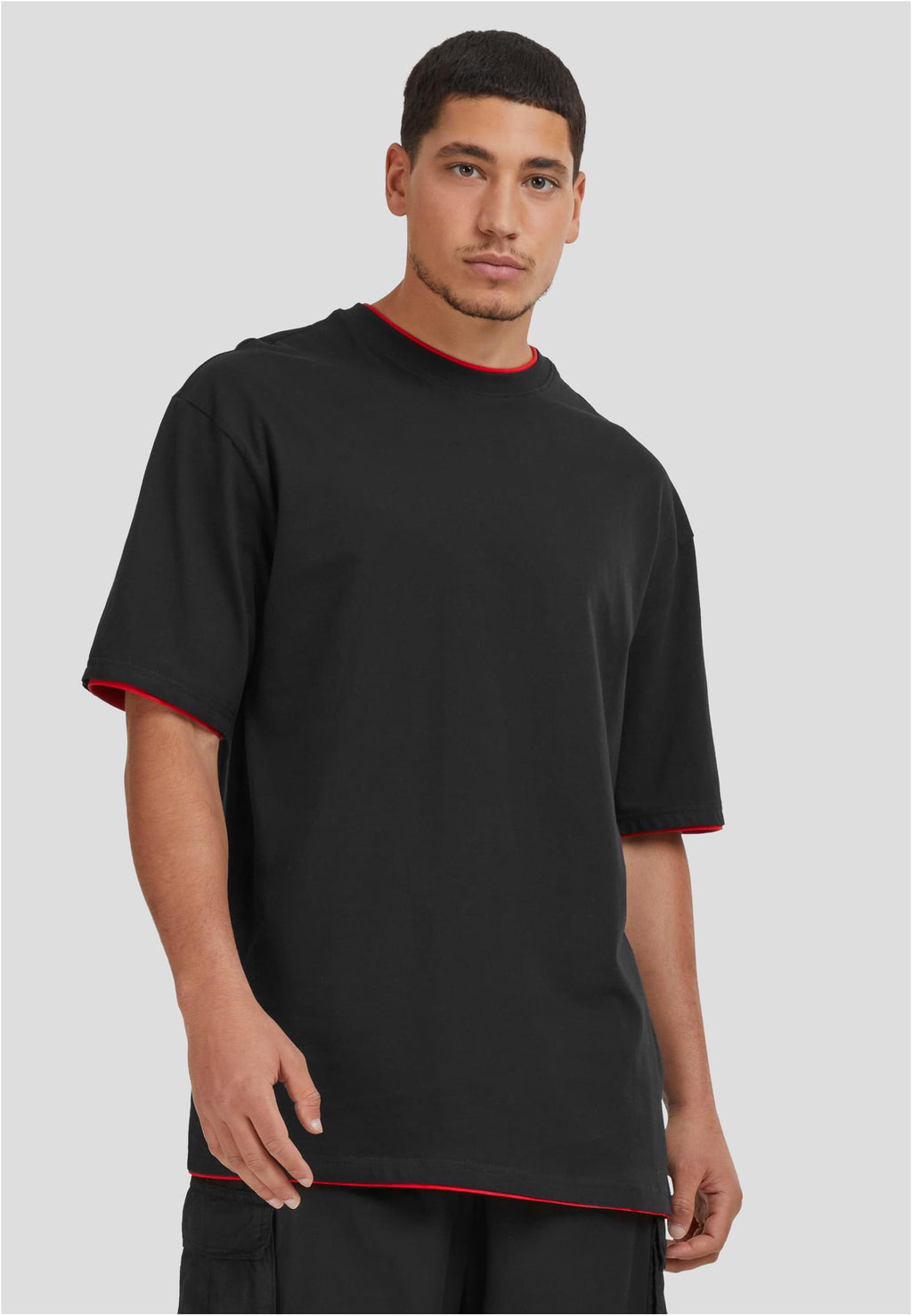 Contrast Tall Tee (Black/Red)